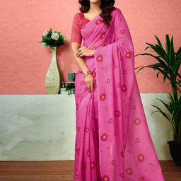 Sangria Floral Printed Ready To Wear Saree With Unstitched Blouse-52