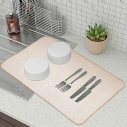 Kuber Industries Beige & White 3 Pieces Rectangular Kitchen Table Placemats-7