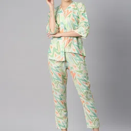 Readiprint Fashions Women Printed Satin Shirt with Palazzos-image-85