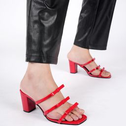 Lavie Women Solid Regular Party Block Heel Sandals with Western - Embellished-16