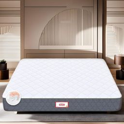 COIRFIT White & Grey Quilted Cotton Orthopedic King Size Mattress-image-96