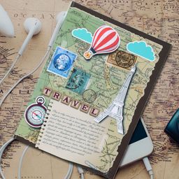 Doodle Unisex Brown & Blue Printed Travelogue Notebook-image-82