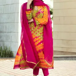 Anni Designer Women Ethnic Motifs Printed Mirror Work Kurta with Trousers & With Dupatta-picture-2