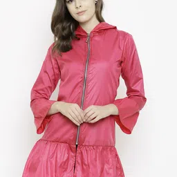 Belle Fille Women Fuchsia Pink Solid Lightweight Tailored Jacket-image-24