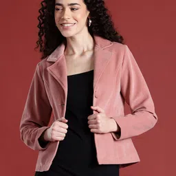 Leather Retail Women Lightweight Velvet Tailored Jacket-picture-41