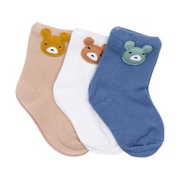 YOUSTYLO Kids Pack Of 3 Self Design Ankle Length Socks-18