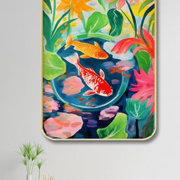 SAF Blue & Green Fishes Underwater Printed Wooden Wall Art-picture-24