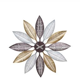 CHRONIKLE Gold Abstract Shaped Metal Traditional Wall Clock-image-67