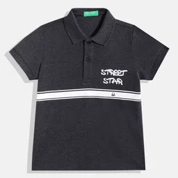 United Colors of Benetton Boys Printed Striped Detail Polo T-shirt-22