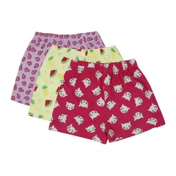 Bodycare Kids Girls Pack Of 3 Assorted Conversational Printed Shorts-15