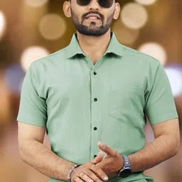 VeBNoR Men Standard Fit Textured Spread Collar Casual Shirt-image-90