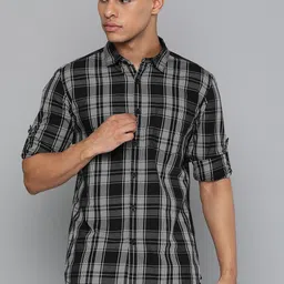 HIGHLANDER Men Slim Fit Tartan Checked Casual Shirt-picture-31