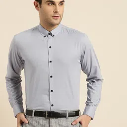 SOJANYA Men Grey Classic Regular Fit Solid Formal Shirt-image-82