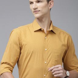 Park Avenue Slim Fit Micro Checked Pure Cotton Formal Shirt-image-5
