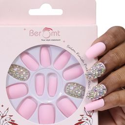 BEROMT Salon Finish Bridal & Party Press-On False Nail Tips Kit - Shade 678-image-61