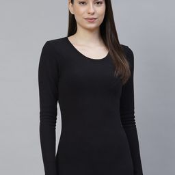 Marks & Spencer Women Black Solid Full Sleeved Thermal Tops-image-63