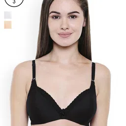 Bodycare Pack of 3 Solid Non-Wired Non Padded Everyday Bras EN5501BSW-image-51