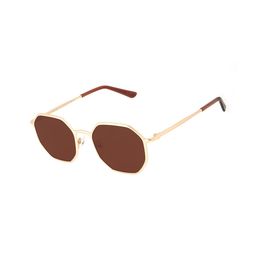 Chilli Beans Women Brown Lens & Gold-Toned Round Sunglasses with UV Protected Lens-image-53