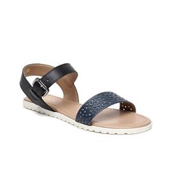 Tao Paris Women Navy Blue Solid Leather Open Toe Flats-picture-19