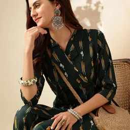 Anouk Floral Printed Shawl Neck Co-Ords Sets with Palazzo-picture-27