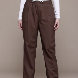 Popnetic Women Relaxed Fit High-Rise Double Waistband Trousers-image-26