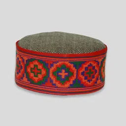 Vastraa Fusion Embroidered Himachali Kullu Topi Woollen Cap-41