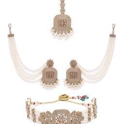 MEIRA JEWELLERY Gold Plated Pearl Jewellery Set-24