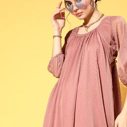 Athena Pink A-Line Tiered Midi Dress-picture-21