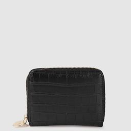 Lino Perros Women Black Croc Textured Zip Around Wallet-22