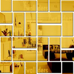Wall1ders Gold Toned 30 Pieces Rectangle-shaped Acrylic Mirror Wall Stickers-25