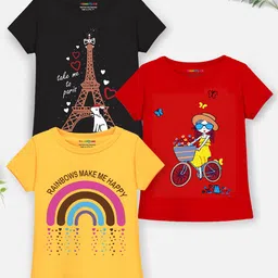 YK X Trampoline Girls 3 Printed Extended Sleeves Applique T-shirt-image-71