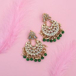 Peora 18K Gold-Plated Crescent Shaped Kundan Chandbalis-image-50
