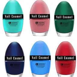 krayons Professional Set Of 6 High Shine Quick Dry Glossy Nail Paints - 5ml Each-image-84