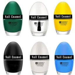krayons Professional Set Of 6 High Shine Quick Dry Glossy Nail Paints - 5ml Each-image-71