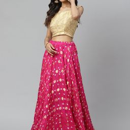 Rangpur Magenta & Golden Ready to Wear Lehenga with Blouse-image-26