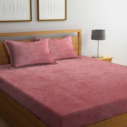 KLOTTHE Rust 300 TC Woollen King Bedsheet with 2 Pillow Covers-image-14