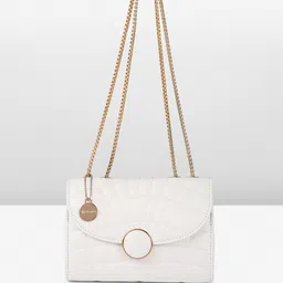 DressBerry Textured Structured Shoulder Bag with Quilted image 3