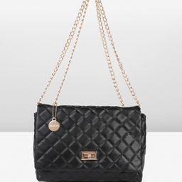 DressBerry Textured Structured Shoulder Bag with Quilted image 5