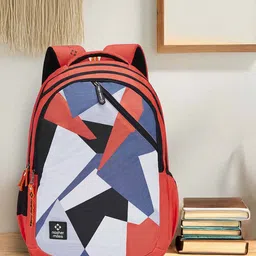Nasher Miles Modern Art Laptop Backpack 45 Liters Polyester with Raincover (Red)-45