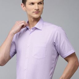 Van Heusen Custom Fit Opaque Checked Pure Cotton Formal Shirt-image-67