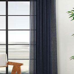 Fabindia Blue & White Room Darkening Long Door Curtain-13