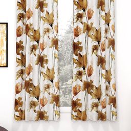 Story@home Brown & White 2 Pieces Floral Window Curtain-image-20