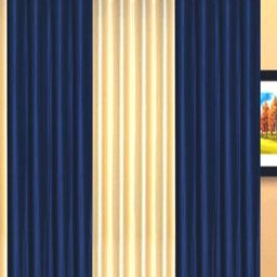 BELLA TRUE Blue & Cream 4 Pieces Door Curtain-23