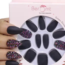 BEROMT 12 Pcs Long-Lasting Reusable Lightweight Salon Finish Press on Nail Tips-604-image-9