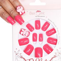 BEROMT 12 Pcs Long-Lasting Reusable Lightweight Salon Finish Press on Nail Tips - 24-21