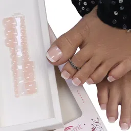 BEROMT 24 Pcs Long-Lasting Reusable Lightweight Salon Finish Press on Toe Nail Tips - 223-39