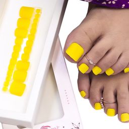 BEROMT 24 Pcs Long-Lasting Reusable Lightweight Salon Finish Press on Toe Nail Tips - 237-9