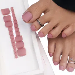 BEROMT 24 Pcs Long-Lasting Reusable Lightweight Salon Finish Press on Toe Nail Tips - 236-image-97