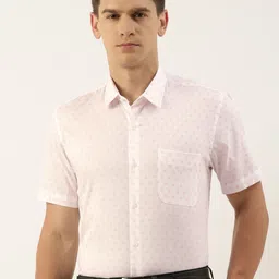 Peter England Slim Fit Polka Dots Printed Pure Cotton Formal Shirt-image-50
