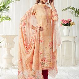 ALIZEH Ethnic Motifs Printed Sequinned Straight Kurta With Trousers & Dupatta-4